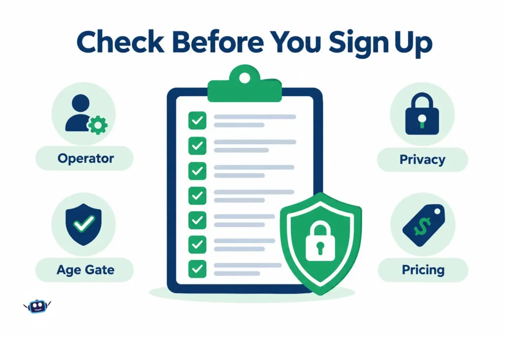 Safety checklist before signing up for Selira AI