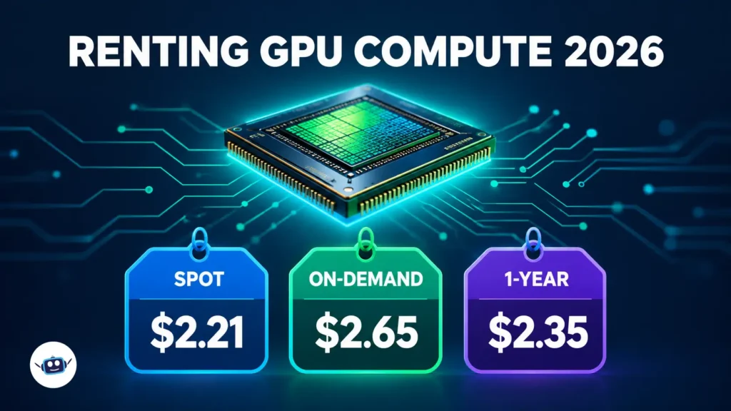 GPU chip with spot, on-demand and 1-year rental prices
