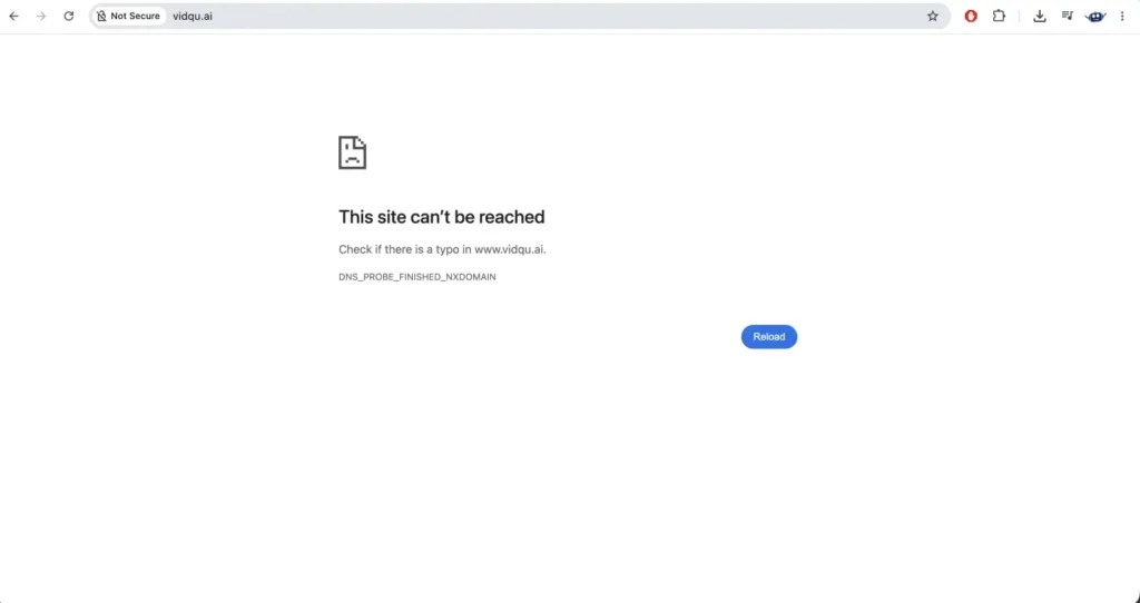 vidqu.ai down screenshot